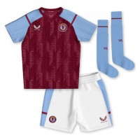 Camisa de Futebol Aston Villa Clement Lenglet #17 Equipamento Principal Infantil 2023-24 Manga Curta (+ Calças curtas)